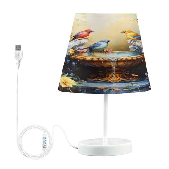 BZSMCE Table Lamp Creative Colorful Birds Plainting Simple Pattern Night Light