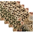 thumbnail image 5 of GZHJMY Set of 1 Leopard Print with Pink Floral Rose Flower Cloth Napkins Washable Polyester Dinner Napkins 20"X20" for Dining Table Wedding Party Fall Holidays, 5 of 7