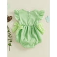 thumbnail image 5 of Jxzom St Patricks Day Baby Girl Outfit Infant Smocked Bubble Romper Newborn Plaid Bodysuit Cute Toddler Summer Clothes, 5 of 8