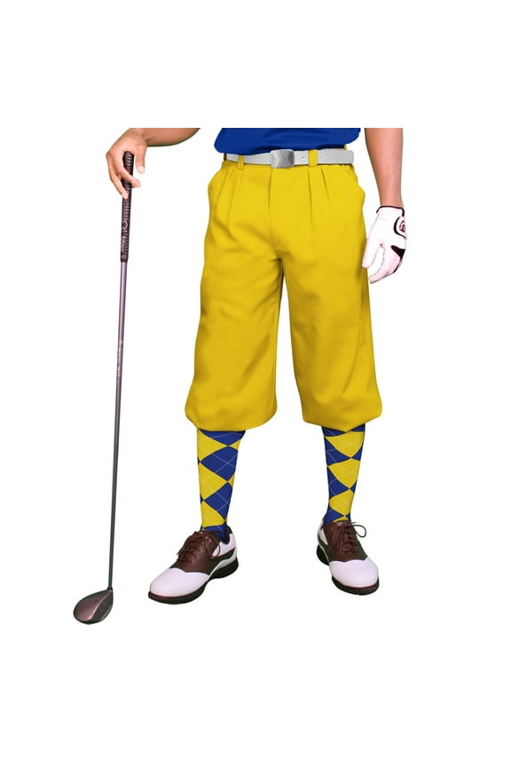 Yellow Microfiber Golf Knickers ( Plus Fours) for Men - 50"