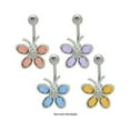 thumbnail image 1 of Butterfly Design Belly Button Ring with Colorful CZ Gems, 1 of 1