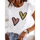 thumbnail image 4 of Blusa Yzk de manga corta con cuello redondo para mujer, camiseta informal con estampado de amor, transpirable, fresca, bonita, para verano, 2024, 4 of 5