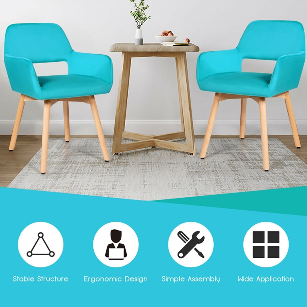 Finihen Accent Chairs, Set of 2 Modern Accent Armchairs, Modern Upholstered Living Room Chair, for Bedroom, Office, Cafe, Blue Finihen Accent Chairs, Set of 2 Modern Accent Armchairs, Modern Upholstered Living Room Chair, for Bedroom, Office, Cafe, Blue