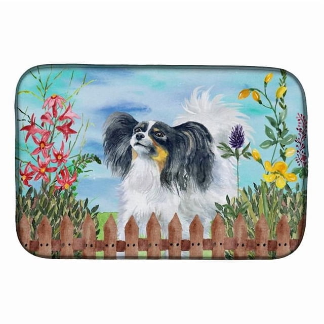 Carolines Treasures CK1219DDM Papillon Spring Dish Drying Mat