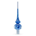 thumbnail image 3 of Silver Swirls on Blue Glass Tree Topper, 3 of 5