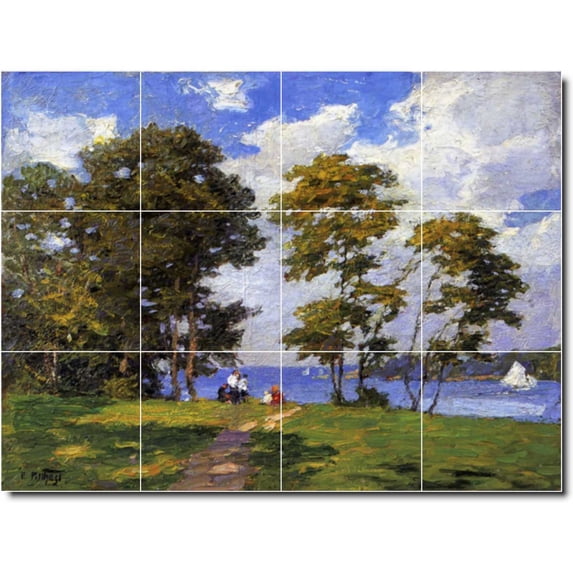 Ceramic Tile Mural-Edward Potthast Landscapes Painting 187. 48" w x 36" h using (12) 12 x 12 ceramic tiles