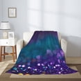 thumbnail image 2 of Disketp Purple and Green Glitter Cozy Flannel Fleece Throw Blanket: Has a velvety texture for All Seasons - Perfect for Women, Men, & Kids"80"x60", 2 of 6