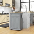thumbnail image 2 of HOMCOM Rolling Kitchen Island Cart, Portable Serving Trolley Table with Drawer, Adjustable Shelf and 2 Towel Racks, Grey, 2 of 9