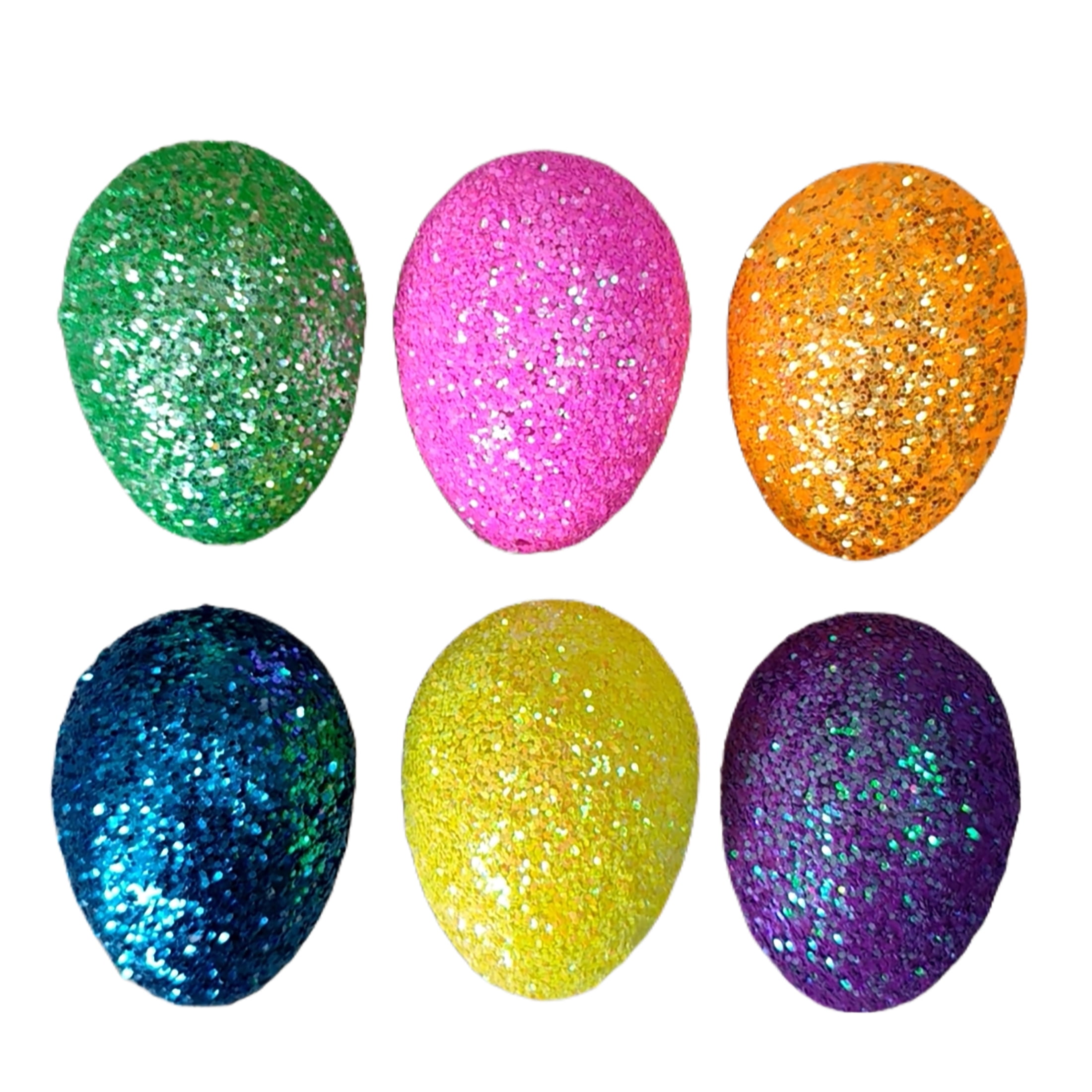 Bright Glitter Fillable Plastic Easter Eggs, 6 Count, by Way To Celebrate, 55MM