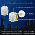 thumbnail image 2 of Gem Stone King 14K Yellow Gold Stud Earrings for Women Men 2.00 Ct Oval Cabochon 8x6mm White Simulated Opal, 2 of 5