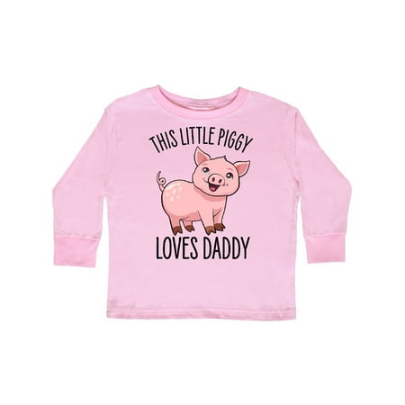 

Inktastic This Little Piggy Loves Daddy- cute Gift Toddler Boy or Toddler Girl Long Sleeve T-Shirt