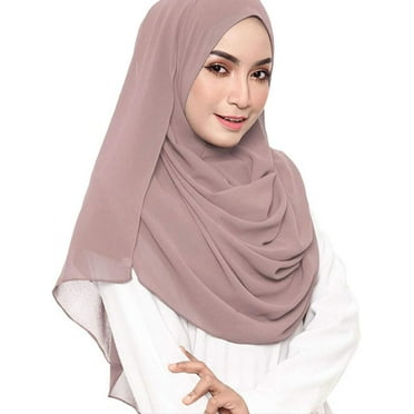 Women's solid color bubble chiffon scarf fashionable soft headscarf long scarf wrap