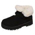 thumbnail image 5 of Rokment Winter Snow Boots for Women Fashion Thermal Comfortable Fuzzy Plush Lined Platform Low Heel Ankle Booties Black Size 6.5, 5 of 6
