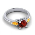 thumbnail image 3 of 2.50 Carat Round Cut Garnet & Citrine Gemstone Beautiful Anniversary Ring for Ladies Solid 18K White Gold Size 10.5 by Diamond-Capitals, 3 of 8