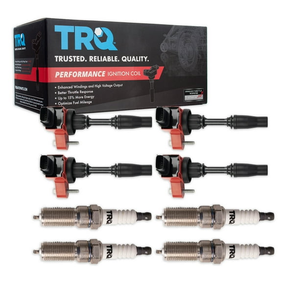TRQ Performance Ignition Coils Spark Plugs Fits 13-18 Malibu Regal ATS CTS TKA06013