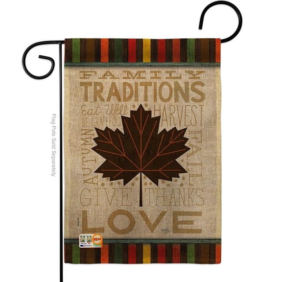 13 x 18.5 in. Family Traditions Burlap Fall Harvest & Autumn Impressions Decorative Vertical Double Sided Garden Flag