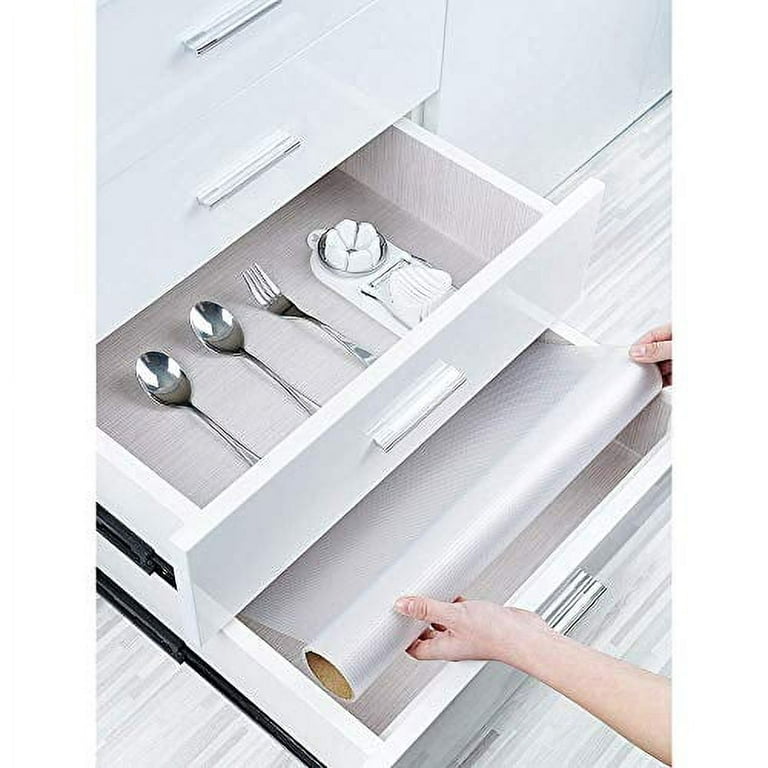 Bloss Plastic Shelf Liners Cabinet Drawer Liner Non-Slip Shelf Liner  Non-Adhesive Refrigerator Mat Cupboard Pad No Odor for Kitchen Home-Clear  17.7