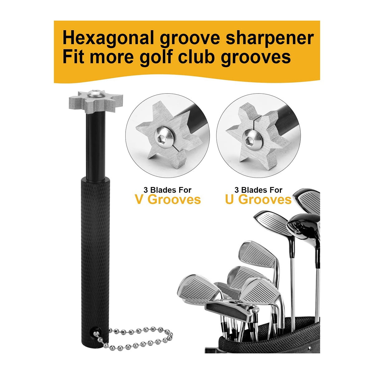 GIAK Golf Bürste Golfschläger Bürste Golf Club Bürste Dual Sided Nylon &  Edelstahl Golf Groove Sharpener Sharpener Werkzeug mit Aluminium Carabiner Golf  Zubehör Geschenk : : Sport & Freizeit