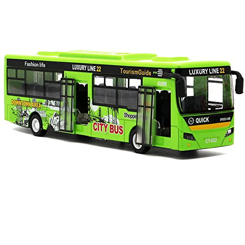 Bocks Pull Back Bus Toy, Alloy Die Cast Toy Vehicles, 9 Model Car, City