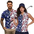 thumbnail image 2 of Garronmavis 250th Anniversary Couple Golf Shirts Quarter Zip Mens Hawaiian Shirt Lightweight Breathable Fabric Keep Cool in Hot Weather Machine Washable Lapel Design, 2 of 6