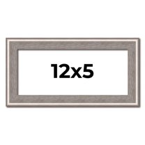12x5 Frame Grey Real Wood Picture Frame Width 1.25 inches | Interior Frame Depth 0.5 inches | Hans