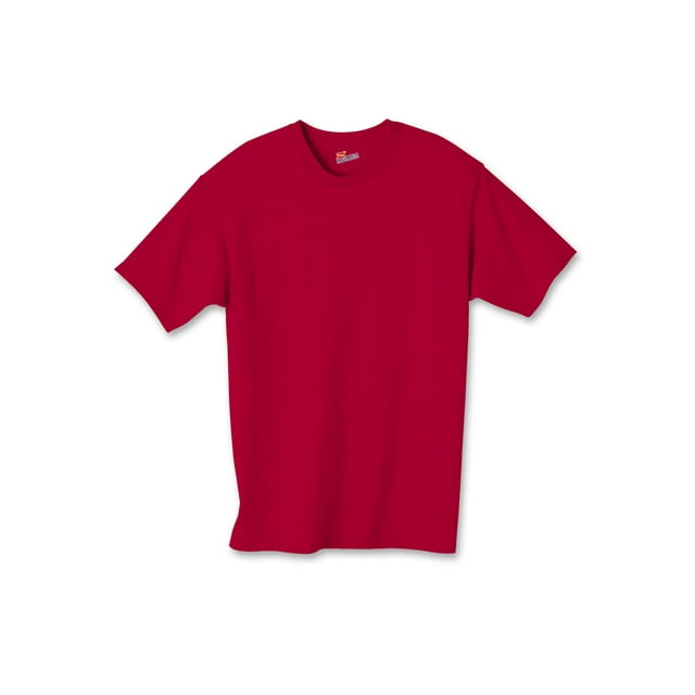Hanes T-Shirt en Coton pour Enfant Authentique Sans Étiquette, s, Rouge Foncé