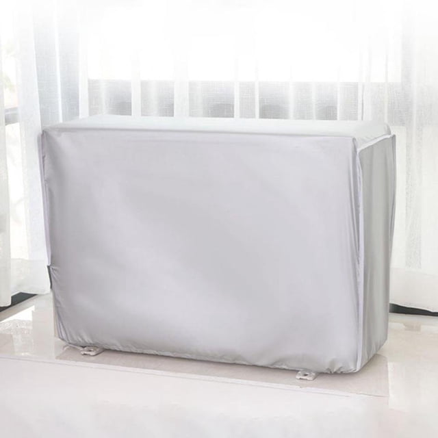 BRIGHTFUFU Funda Para Unidad De Aire Acondicionado Con Elástico Y Tejido Poliéster Color Plata