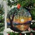 thumbnail image 2 of Willow Tree Sunset Glass Suncatcher  Handcrafted Ornament Hanging Panel with Lake Reflection for Window or Garden Decor, 2025, Holiday Decoration, 2025, Festive Home Accent,, 2 of 5