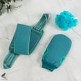 thumbnail image 2 of PULLIMORE 3 Pack Exfoliating Back Scrubber for Shower, Soft Brush Shower Ball, Back Scrubber Set, Exfoliating Gloves, Women Men Skin Towel Bath (Green), 2 of 8