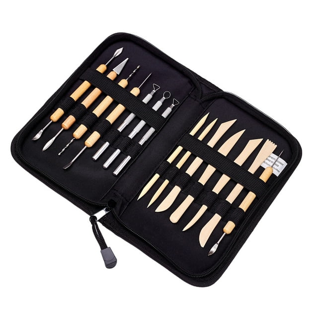 Bearachild 14 Uds Kit de herramientas de escultura de 14 piezas de madera con mango largo para moldear fácilmente herramientas de escultura de Artesanía