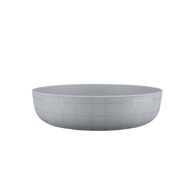Mainstays Grid Gray Polypropylene Dinner Bowl 1Pc