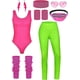thumbnail image 2 of Piezas Disfraz de entrenamiento de los años 80 para mujer Conjunto de accesorios para Halloween de los años 90 Leotardo Riñonera Gafas Diadema Calentadores de piernas, 2 of 4