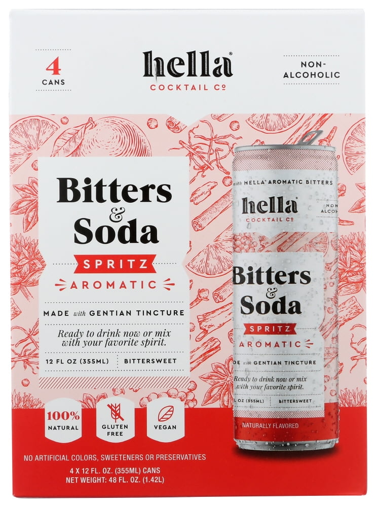HELLA Bitters and Soda, Spritz Aromatic, 12 Fl Oz, 6 Pack