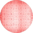 thumbnail image 1 of Ahgly Company Machine Washable Indoor Round Abstract Red Modern Area Rugs, 6' Round, 1 of 4