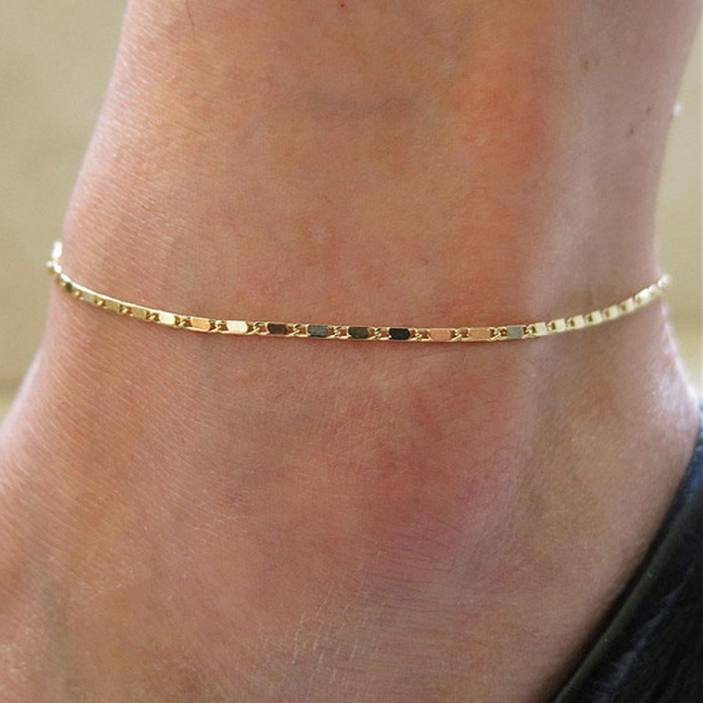 Women Lady Simple Anklet Metal Chain Anklets Beach Jewelry