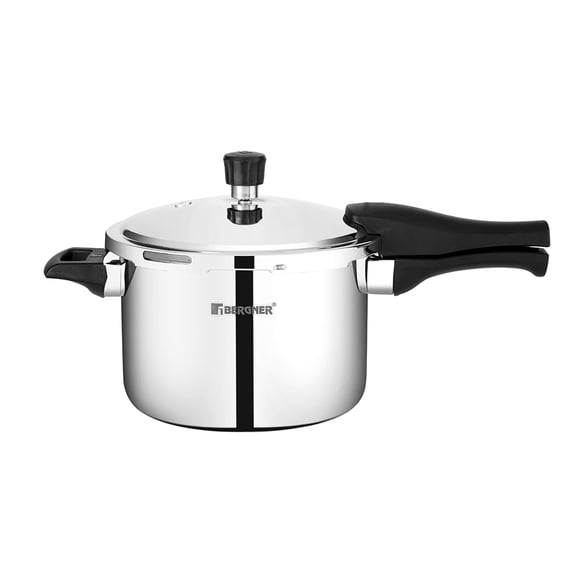 Trimax Triply Stainless Steel 3 Liters Outer Lid Pressure Cooker | Triply Bottom, For Healthy Cooking, Mirror Finish, Easy To Clean, Durable - Induction Base & Gas Ready, Silver, 5-year Warranty