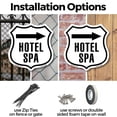 thumbnail image 3 of Hotel Spa Right 12 inch X 12 inch Shield-Shaped Rust-Free Aluminum Metal Sign Weather Resistant Made in the USA, 3 of 6