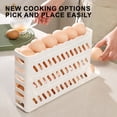 thumbnail image 4 of 4-Tier Automatic Rolling Egg Dispenser for Refrigerator | Space-Saving Fridge Egg Organizer Holds 30 Eggs | Large Capacity Kitchen Storage Rack with Safety Rails, 4 of 8