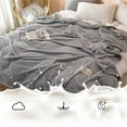 thumbnail image 6 of SUSHANG Soft Coral Fleece Blanket - Elegent Solid Colors Striped Sofa Cover, Lightweight Air Conditioning Throw, Cozy Nap Blanket for Bed, Couch or Travel (150*200cm), 6 of 8