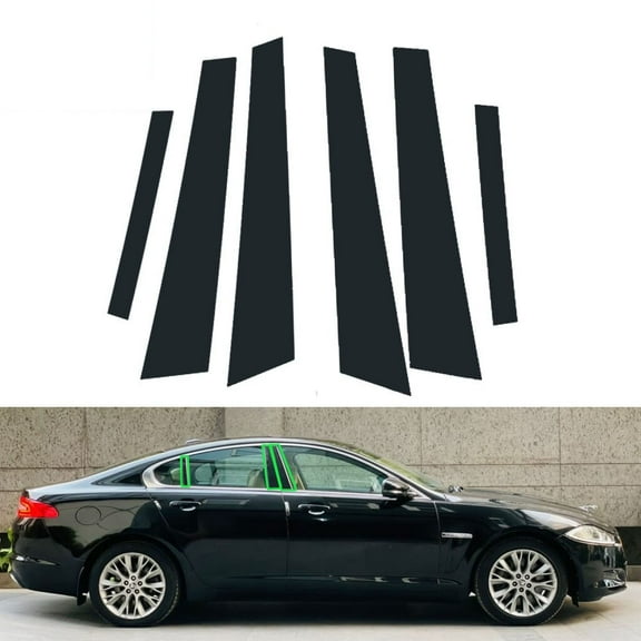 6pcs Glossy Black Pillar Posts Window Door Trim Covers for Jaguar XF 2009-2015