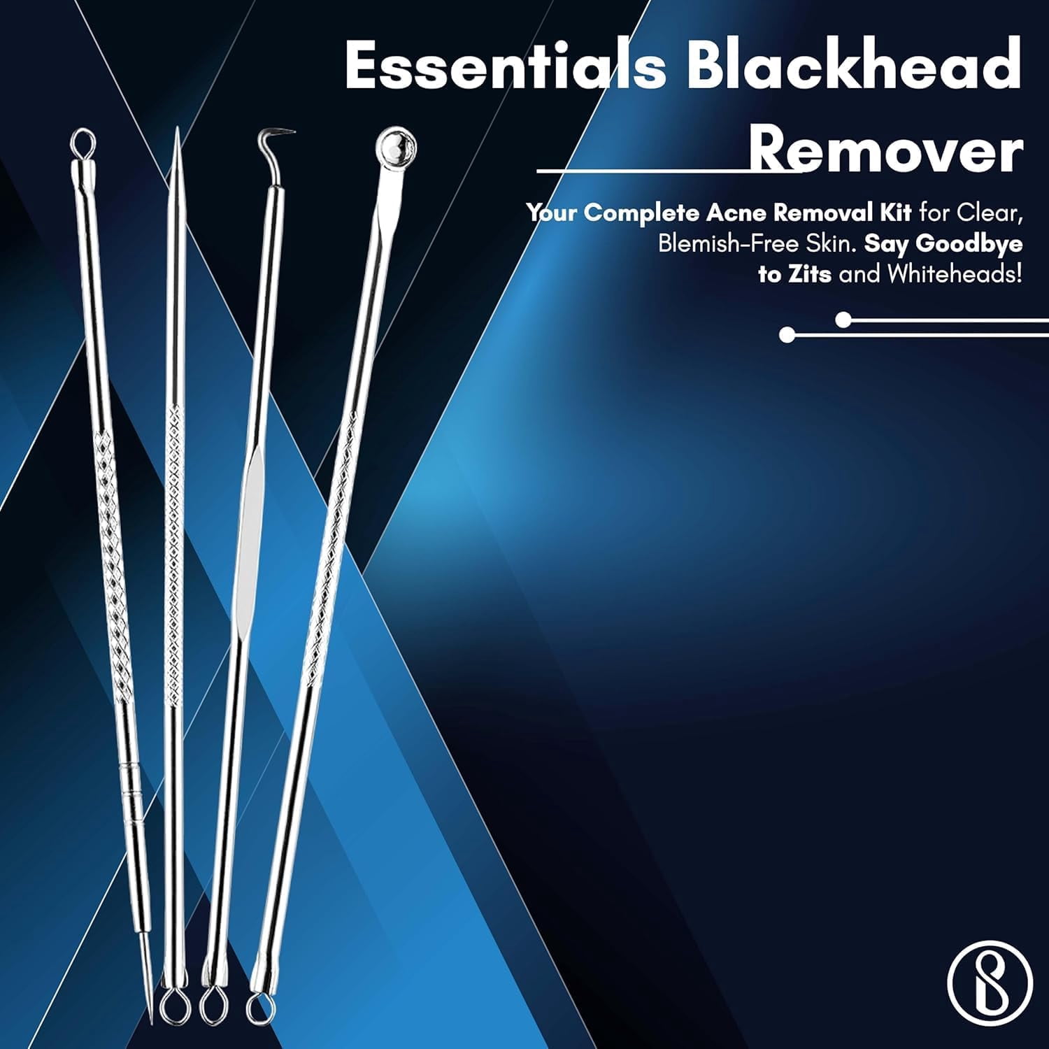 Basics Blackhead Acne Removal Needle Kit 4 Pcs Cleaning Tool Blemish Pimple Comedone for Women and Men