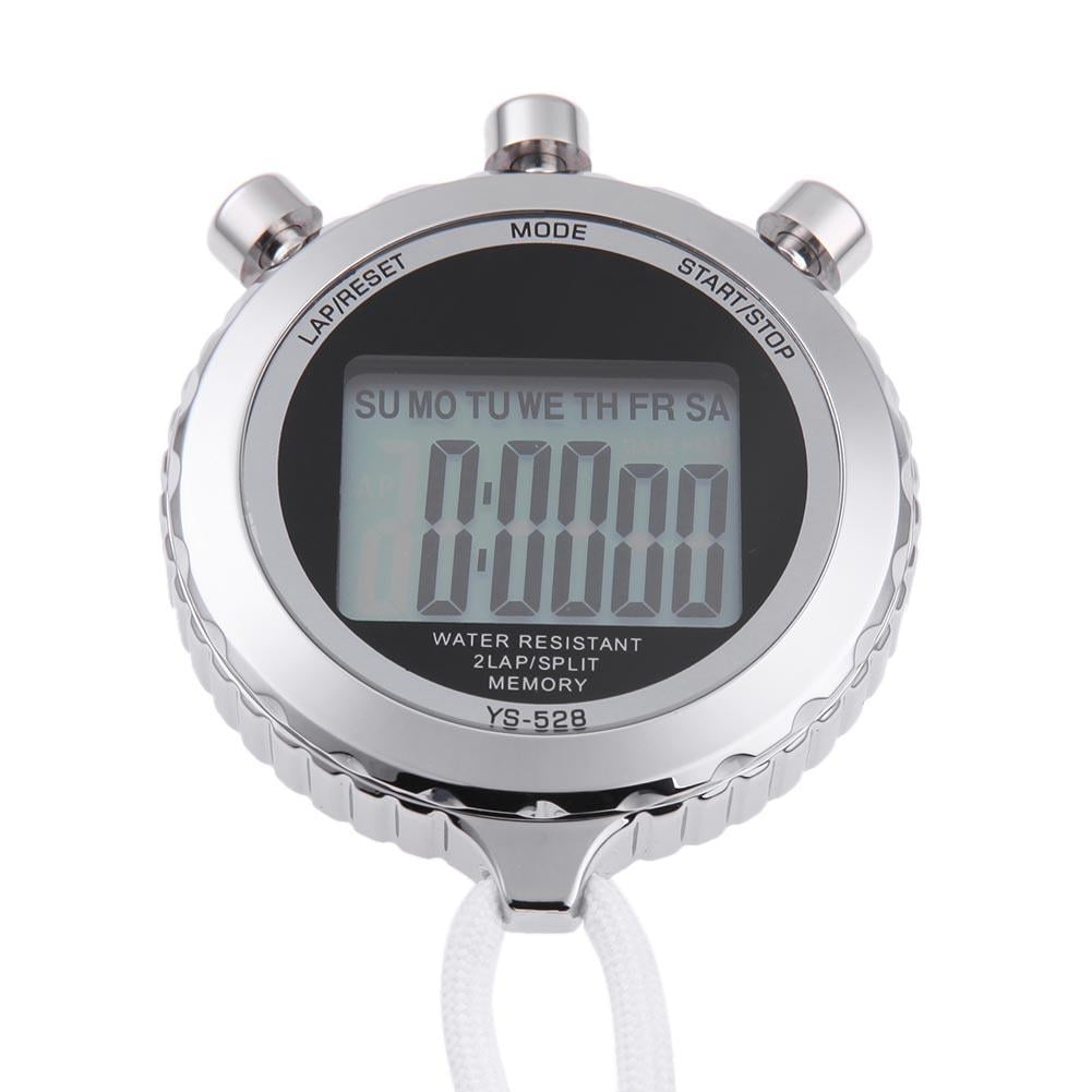 Chronograph Metal Digital Timer Stopwatch Sports Counter Waterproof Stopwat  #Z 