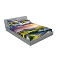 thumbnail image 2 of Ambesonne Nature Fitted Sheet & Pillow Sham Set, Idyllic Sky Europe Park, Full, Fern Green Blue Lilac, 2 of 2