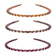 thumbnail image 2 of 3 piezas, diadema simple para el cabello, accesorio para diadema ondulada, aro para el cabello para PC, ejercicio, moda y flexible para niñas y Rojo marrón amarillo 2 Salvador banda de pelo de onda, 2 of 10