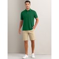 thumbnail image 2 of INSPIRE CHIC Men's Polo Shirts Short Sleeve Lightweight Regular Fit Casual Business Work Solid Golf Shirt L Dark Green, 2 of 5