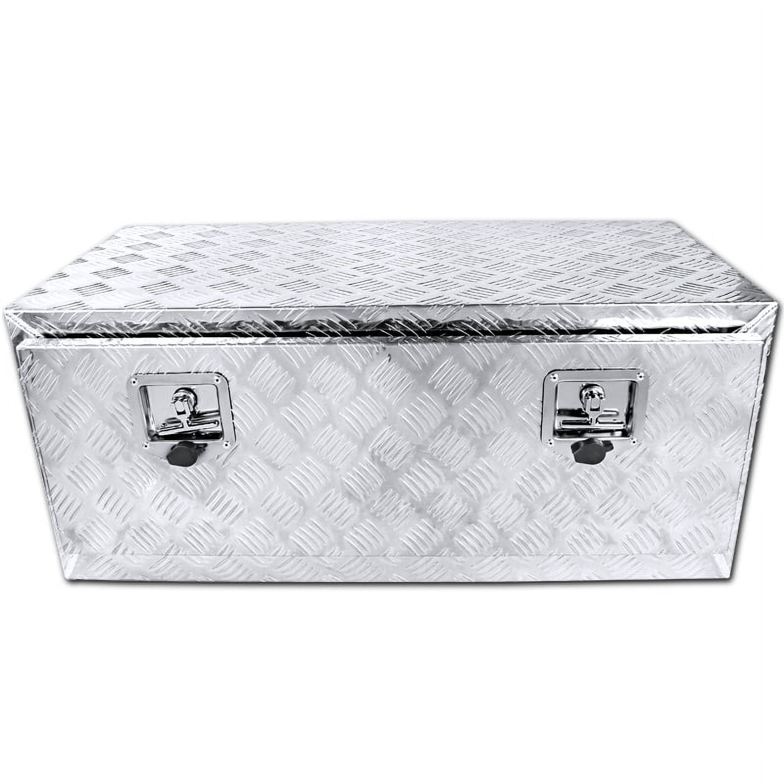 Spec-D Tuning 36"x18"x16" Heavy Duty Aluminum Tool Box Truck Utility Chest Storage with Handle & Lock + Key For Pickup Truck Bed, RV Trailer