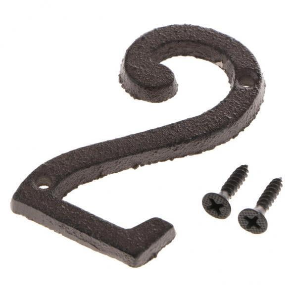 2x licencia de Señal de Número de Puerta de Antigua de Hierro Forjado DIY Número de de Dígitos 2 perfecl Placa de letrero de puerta
