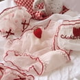 thumbnail image 5 of Womens Hipsters Ruffle Trim Panties with Sweet Strawberry Print Soft Breathable Sheer Mesh Middle Waist Underwear Briefs, 5 of 9