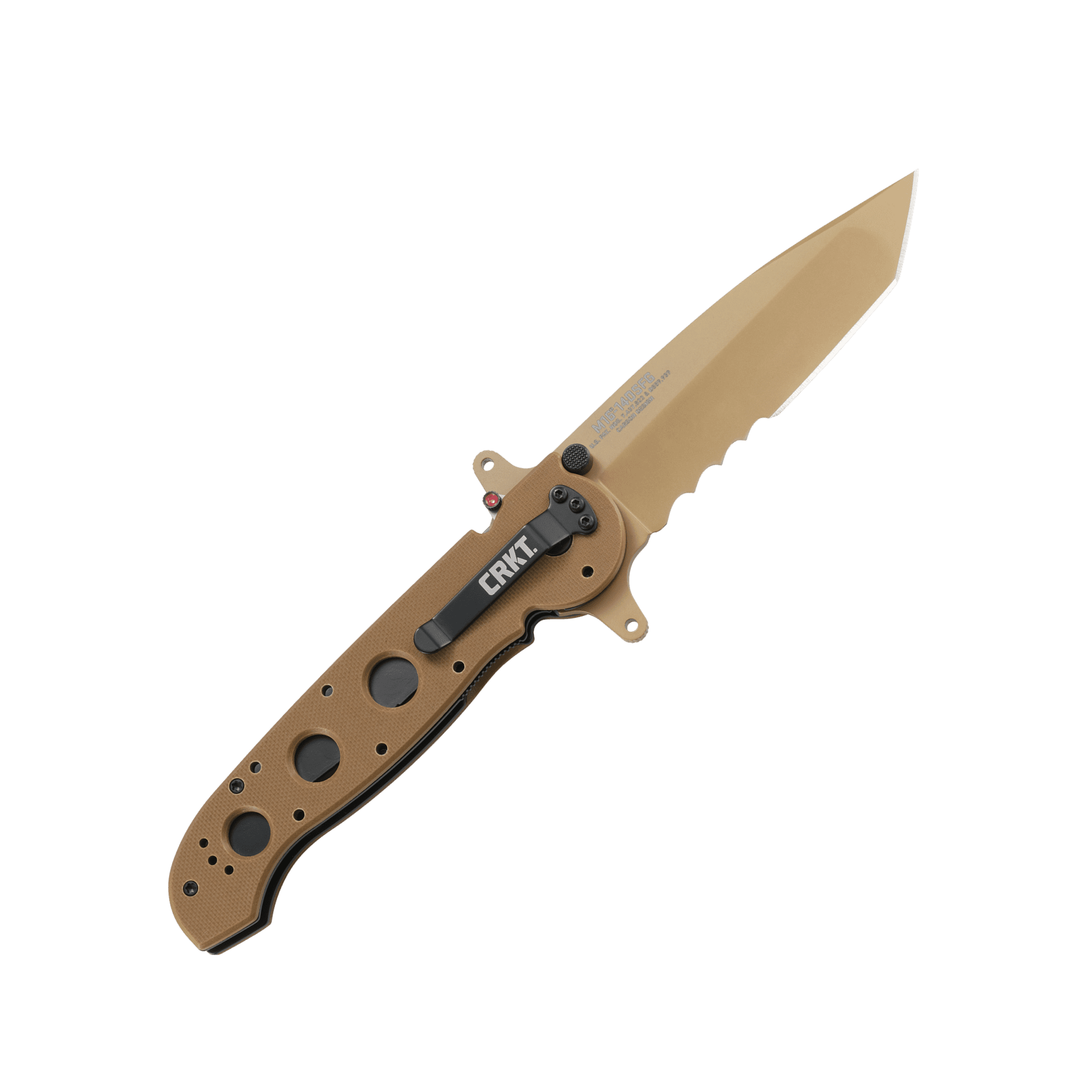CRKT M16-14DSFG Folding Knife with Liner Lock: 1.4116 Veff Serrations Blade, G10 Handle, Reversible Pocket Clip, M16-14DSFG