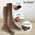 thumbnail image 4 of Lian LifeStyle Women's 1 Pairs Awesome, Breathable, Fancy and Cozy Knee High Cotton Boot Socks HR158212 Size 6-9 (Coffee)1p2, 4 of 6